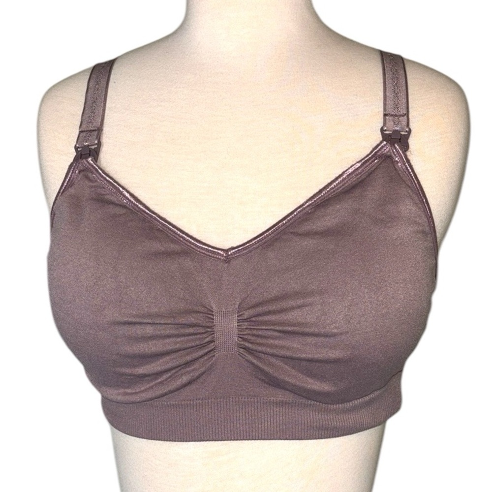 Purple Wireless Bra Adjustable Straps and Full Coverage maternity bra medium